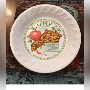 Vintage Himark Apple Pie Serving Plate Dish Golden Collection Recipe ￼Korea EUC